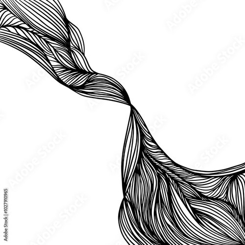 Background abstract graceful lines. hand drawing. Not AI, Vector illustration.