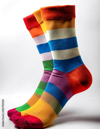 Colorful socks, isolated on a white background photo