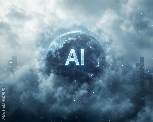 A sphere resembling the planet Earth with the letters 