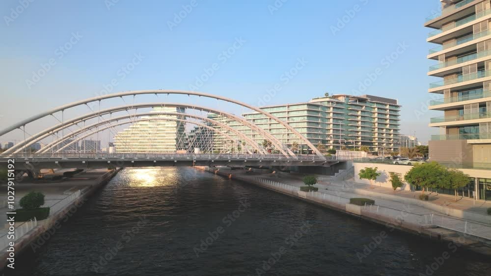 Al Raha Beach Area with Canals and Modern Residences in Abu Dhabi, United Arab Emirates capital city Al Raha Beach Area with Canals and Modern Residences in Abu Dhabi, United Arab Emirates capital city