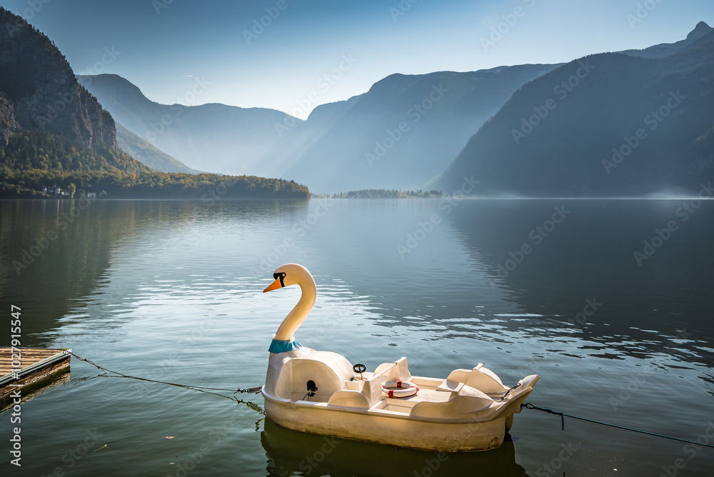 Widok na jezioro Hallstat, Austria, Alpy, Górna Austria