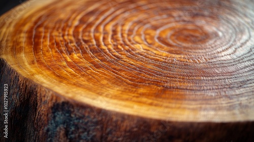 Close-up of Tree Trunk with Growth Rings