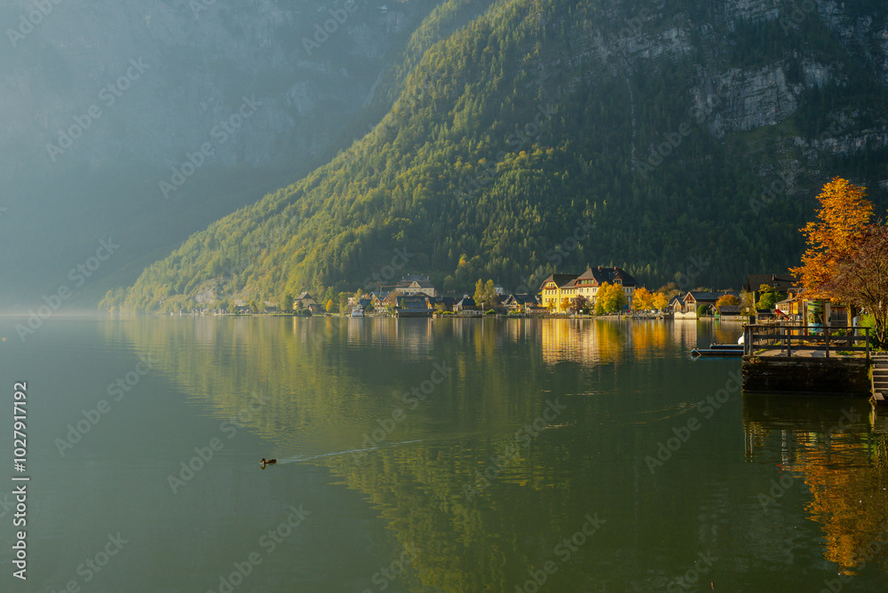 Widok na jezioro Hallstat, Austria, Alpy, Górna Austria