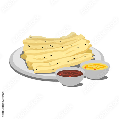 Fafda Indian snack tasty food lunch illustration design vector