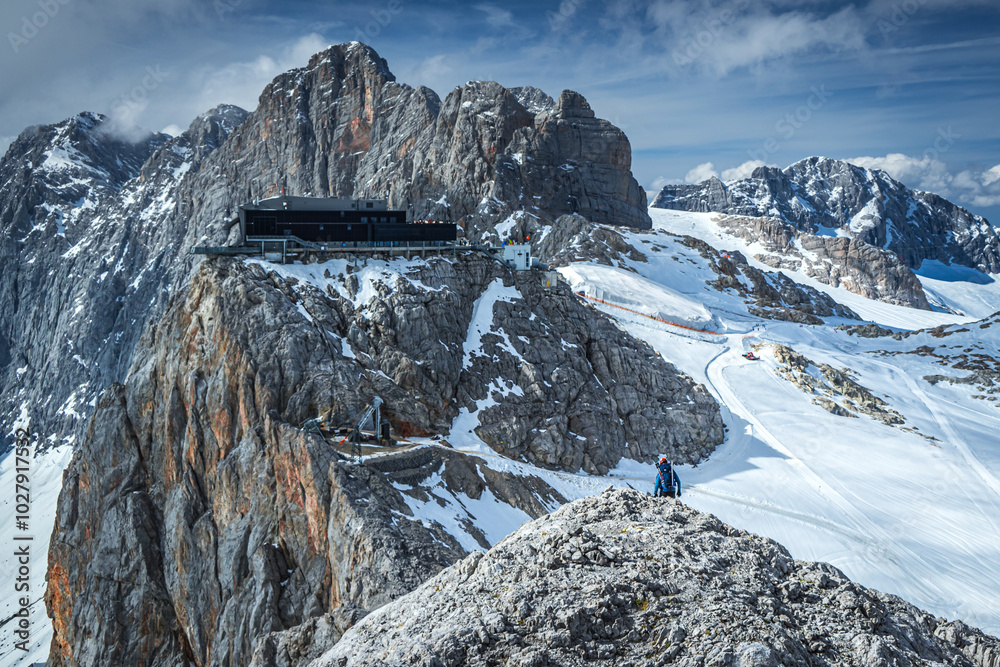 Dachstein, Hunerkogel - Austria, Alpy, widok z Koppenkarstein,