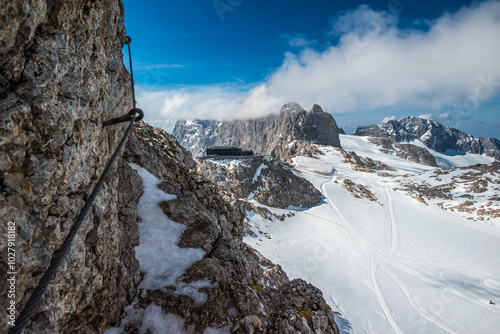 Obraz na płótnie Dachstein, Hunerkogel - Austria, Alpy, widok z Koppenkarstein, w salonie