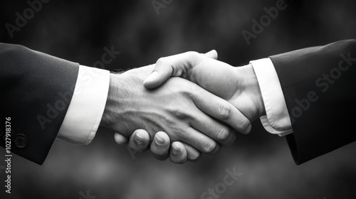 Business Handshake in Black and White