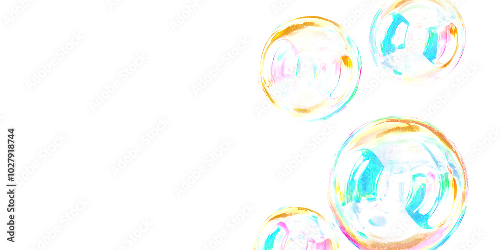 Many rainbow colored soap bubbles float in air pattern on transparent cutout background, PNG file. Mockup clipart template Many rainbow colored soap bubbles float in air pattern on transparent cutout background, PNG file. Mockup clipart template