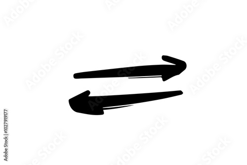 hand drawing simple arrow black color