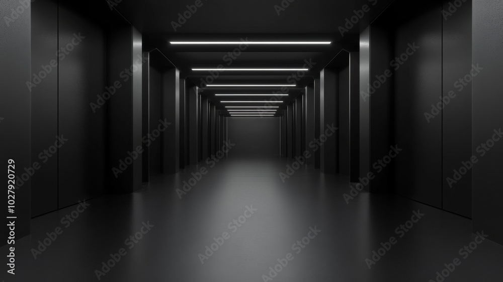 Futuristic Dark Hallway Futuristic Dark Hallway