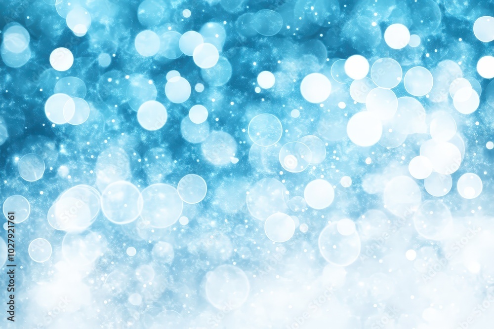 Soft blue bokeh lights creating a calming atmosphere during a serene winter evening Soft blue bokeh lights creating a calming atmosphere during a serene winter evening