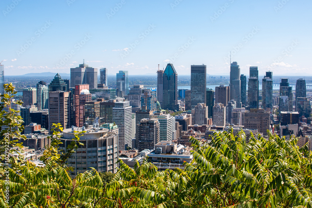 Obraz premium Panoramic View Centre Ville Montreal (Downtown) view from Mont Royal Québec Canada