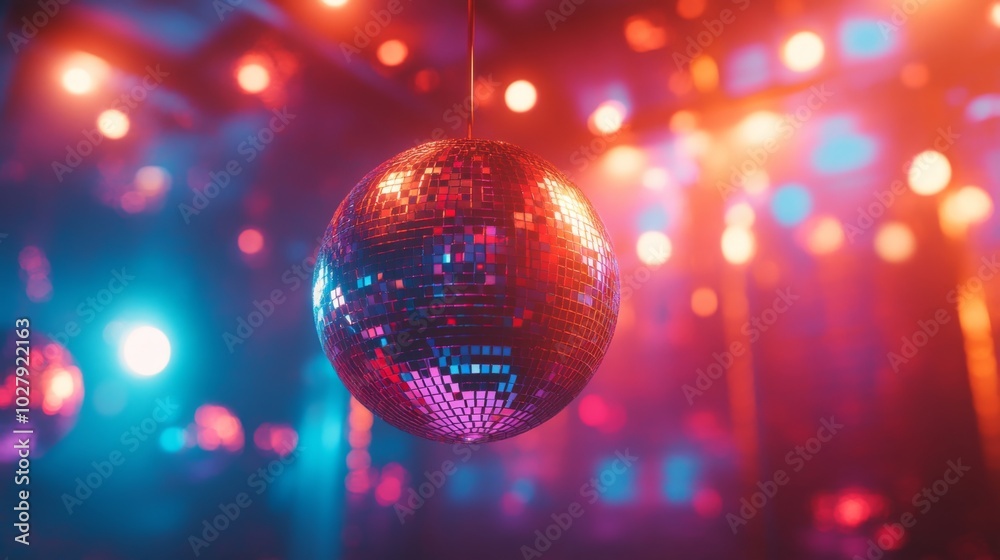 Disco Ball Celebration in Neon Lights Disco Ball Celebration in Neon Lights