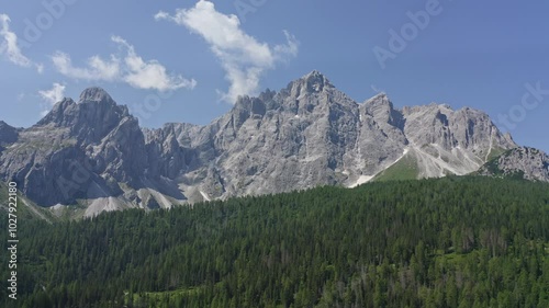 aerial view of the peaks of the Rocca dei Baranci in Trentino Alto Adige photo