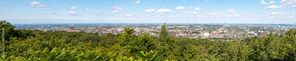 Panoramic View Centre Ville Montreal (Downtown) view from Mont Royal Québec Canada