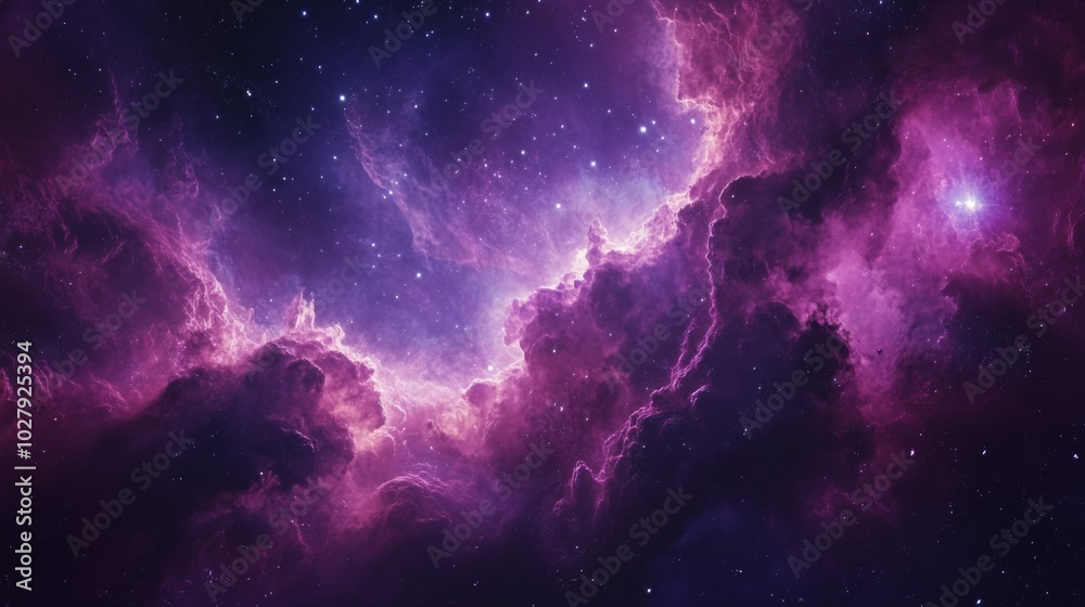 Majestic Purple Nebula in Space