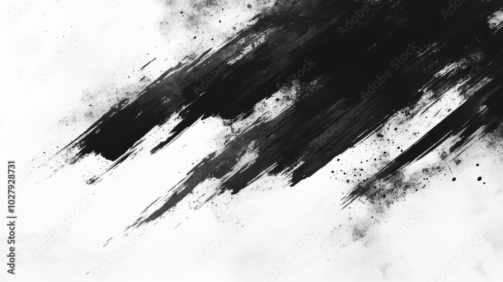 Abstract Black Brushstroke Art Abstract Black Brushstroke Art