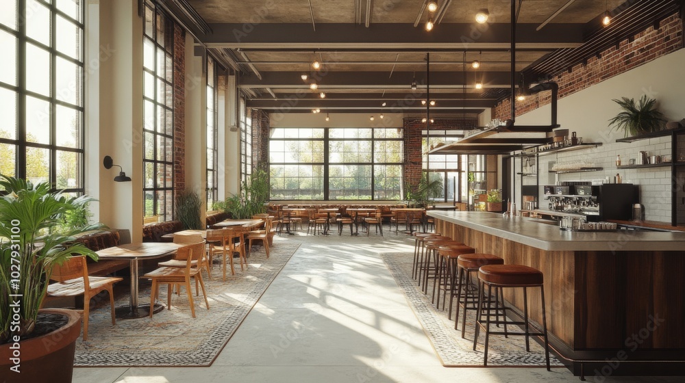 Modern Industrial Cafe Interior Modern Industrial Cafe Interior