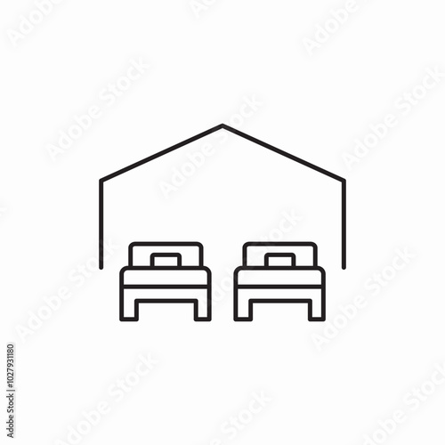 hotel room icon sign vector