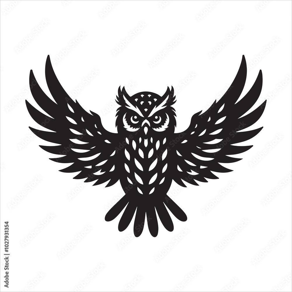 Obraz premium Owl silhouette on white background 