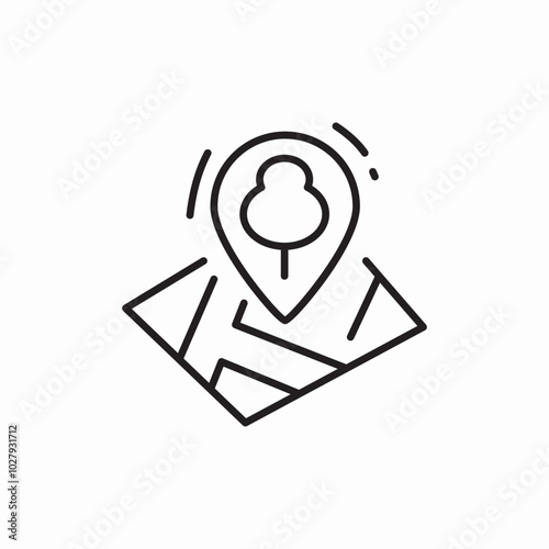 map park location icon sign vector