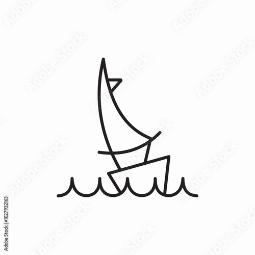sail yacht sea icon sign vector