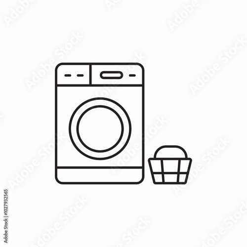 washing machine laundry icon sign vector