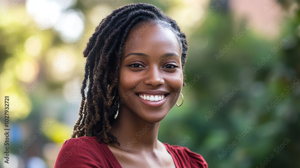 Portrait of a smiling African American woman. Portrait of a smiling African American woman.
