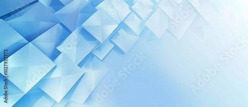 Abstract background featuring a flowing arrangement of blue geometric shapes photo