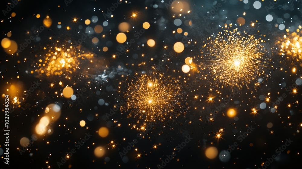 Stunning Golden Fireworks Display on Black Background, Perfect for Celebrating Special Events and Festive Occasions. Stunning Golden Fireworks Display on Black Background, Perfect for Celebrating Special Events and Festive Occasions.