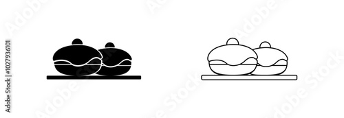 Suffganiya stylish icon on a white background. Baking for the Jewish holiday Hanukkah.