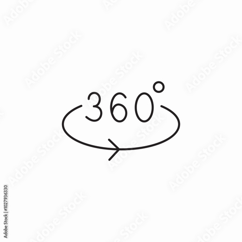 360 degree view icon sign vector