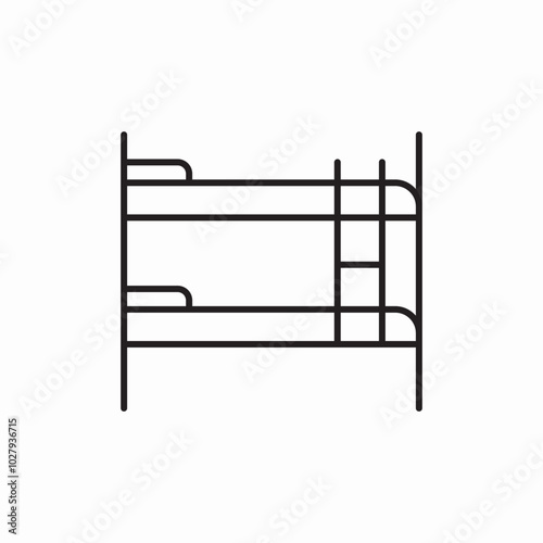 bed bunk hostel icon sign vector