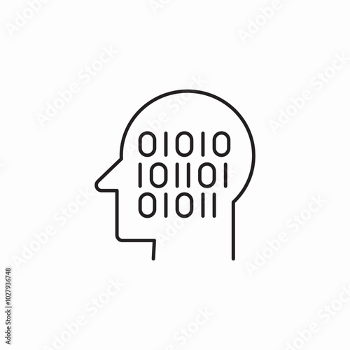 binary code icon sign vector photo