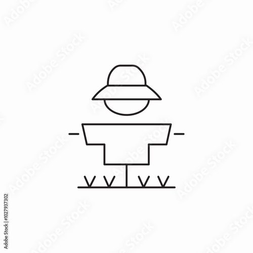 faceless scarecrow icon sign vector