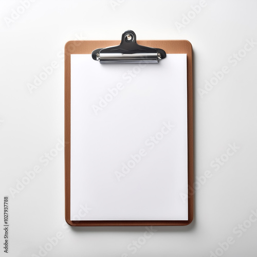 Clipboard lying down, isolated on a white background