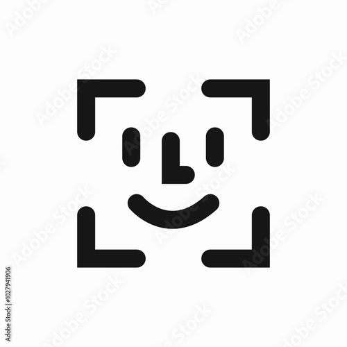 face scan icon sign vector