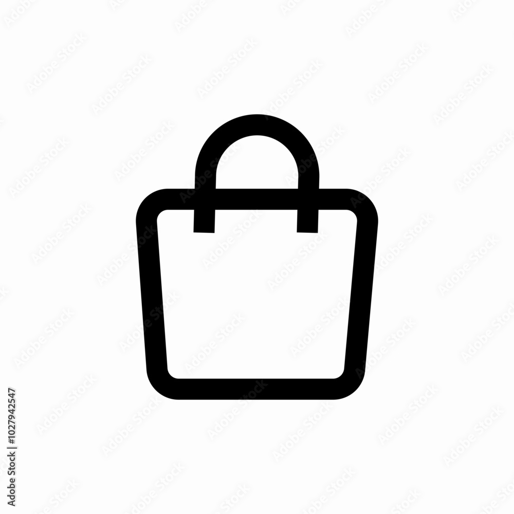 shopping bag stroke icon sign vector shopping bag stroke icon sign vector