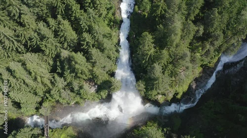 aerial view of the Riva waterfall complex in Trentino Alto Adige