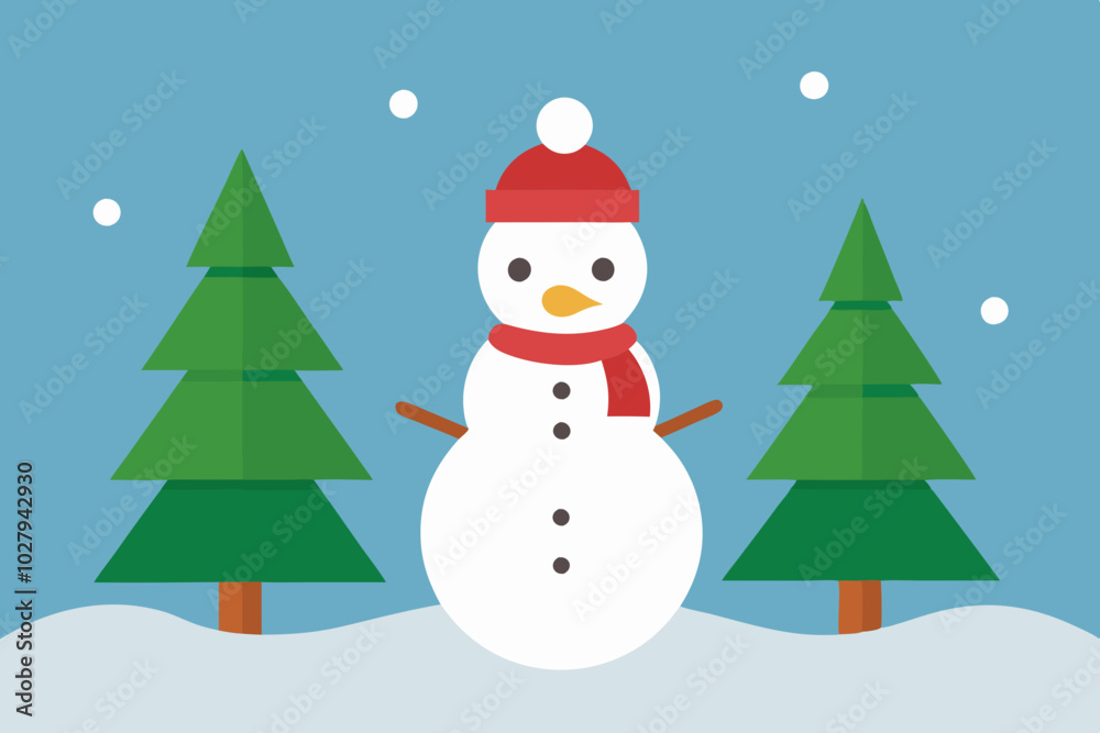 snowman and christmas tree snowman and christmas tree