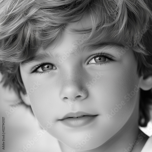 Close-up photo of beauliful boy. photo