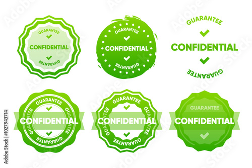 Confidential Secure Guarantee stamps. Badge or stamp for commerce website. Vector illustration.