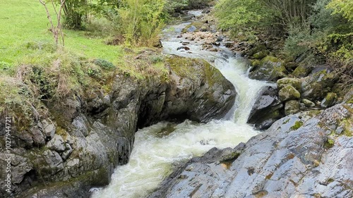 Espinaredo river, next to Espinareu village, Piloña, Asturias, Spain photo