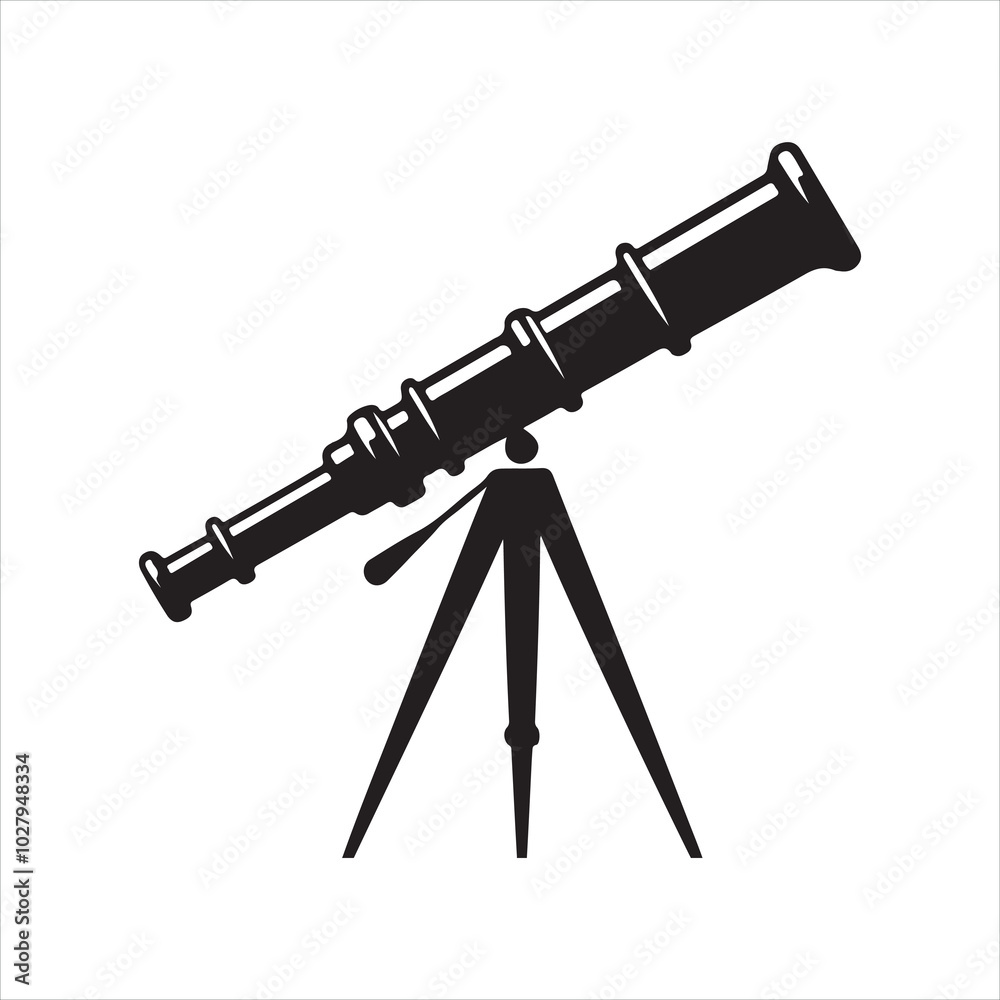 telescope silhouette on white background
telescope silhouette on white background