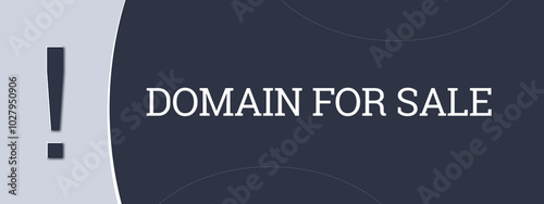 Domain for Sale. A blue banner illustration with white text.