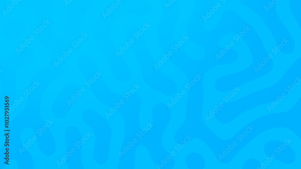 Big blue turing pattern on bright light blue background. Organic looking patterns. Abstract high resolution full frame vibrant background with copy space.