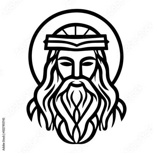 god icon or modern line symbol. Vector line art and icon design with bold outline. Black and white Pixel Perfect minimalistic symbol isolated white background. Silhouette simple thin sign