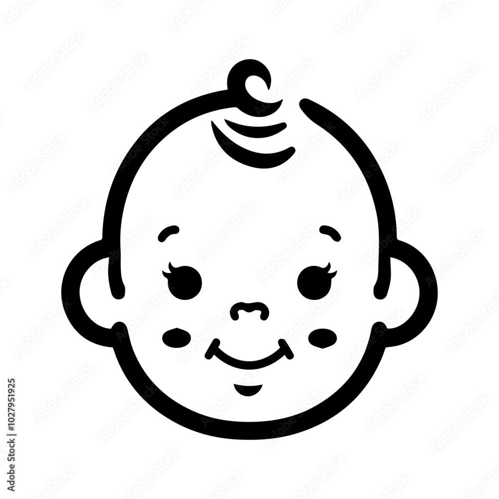 Baby icon or modern line symbol. Vector line art and icon design with bold outline. Black and white Pixel Perfect minimalistic symbol isolated white background. Silhouette simple thin sign Baby icon or modern line symbol. Vector line art and icon design with bold outline. Black and white Pixel Perfect minimalistic symbol isolated white background. Silhouette simple thin sign