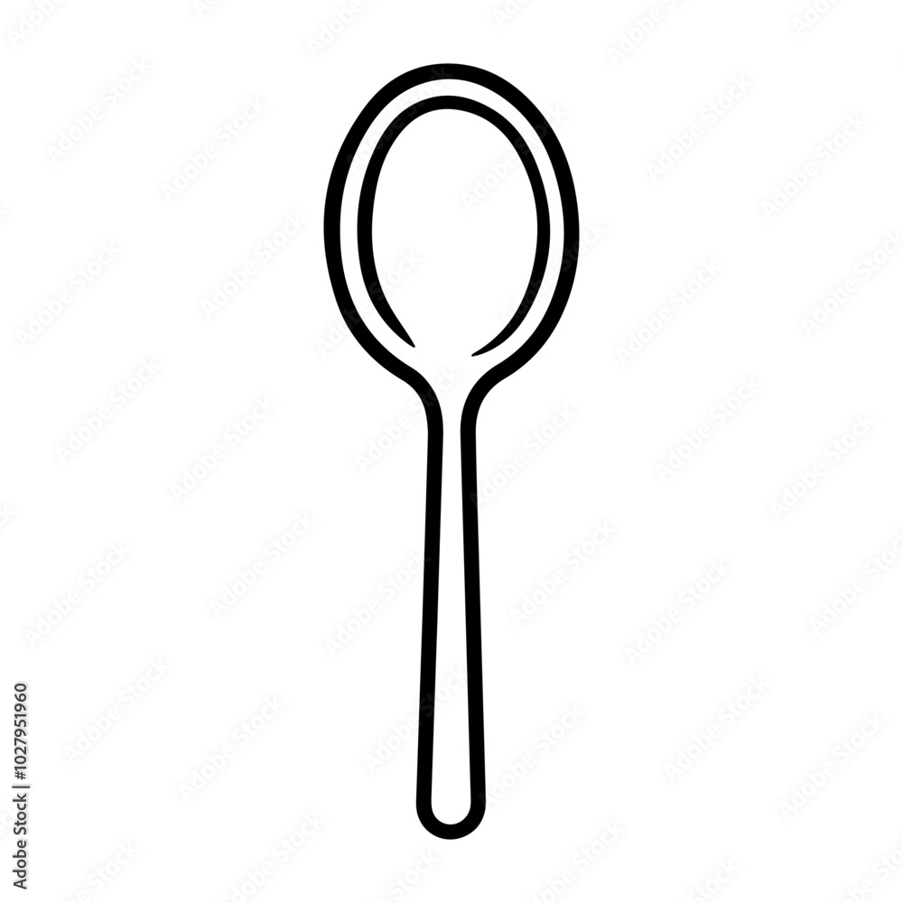 spoon icon or modern line symbol. Vector line art and icon design with bold outline. Black and white Pixel Perfect minimalistic symbol isolated white background. Silhouette simple thin sign spoon icon or modern line symbol. Vector line art and icon design with bold outline. Black and white Pixel Perfect minimalistic symbol isolated white background. Silhouette simple thin sign