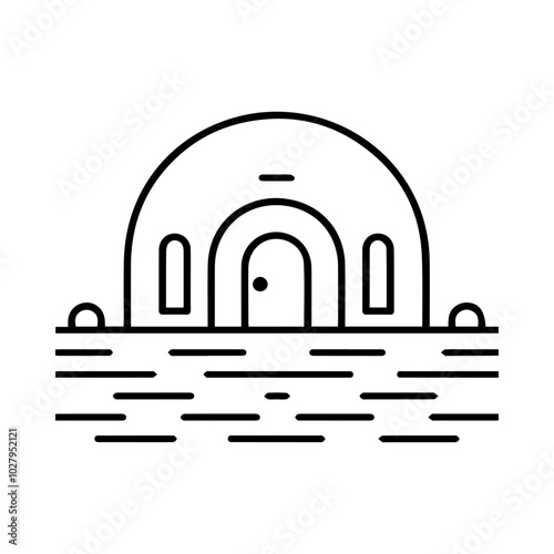 bathhouse icon or modern line symbol. Vector line art and icon design with bold outline. Black and white Pixel Perfect minimalistic symbol isolated white background. Silhouette simple thin sign